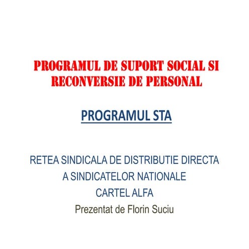 Programul STA pentru sindicatele din Romania