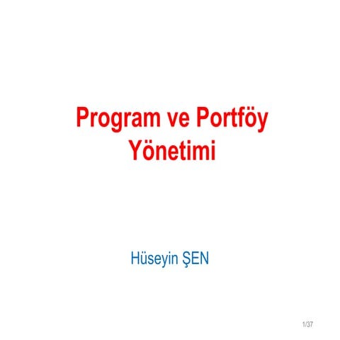 Program ve portföy yönetimi