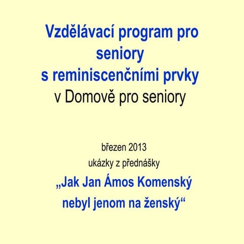 Programy vzdělávání pro seniory