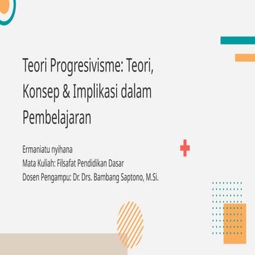 Progresivisme In Primary Education for Doctoral Degree