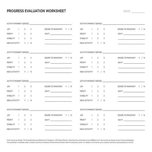 Progress Evaluation Worksheet v1