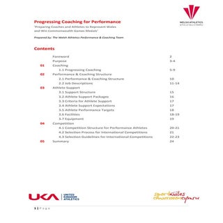 Progressing coaching for performance