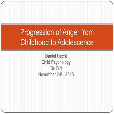 Progression of anger from childhood to adolescence | PPTX