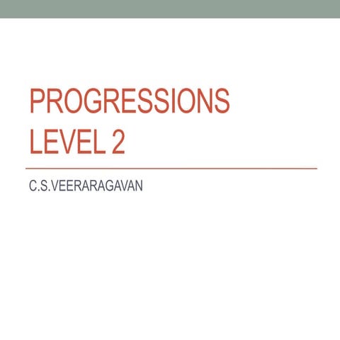 Progressions level 2