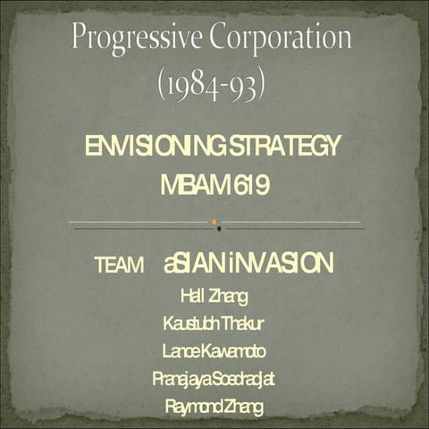 Progressive Corporation (1984 93)   Team Asian Invasion