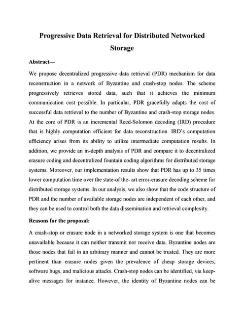 Progressive data retrieval for distributed