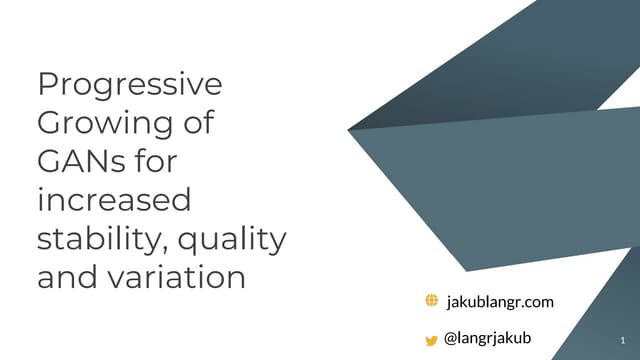 TensorFlow London: Progressive Growing of GANs for increased stability, quali...