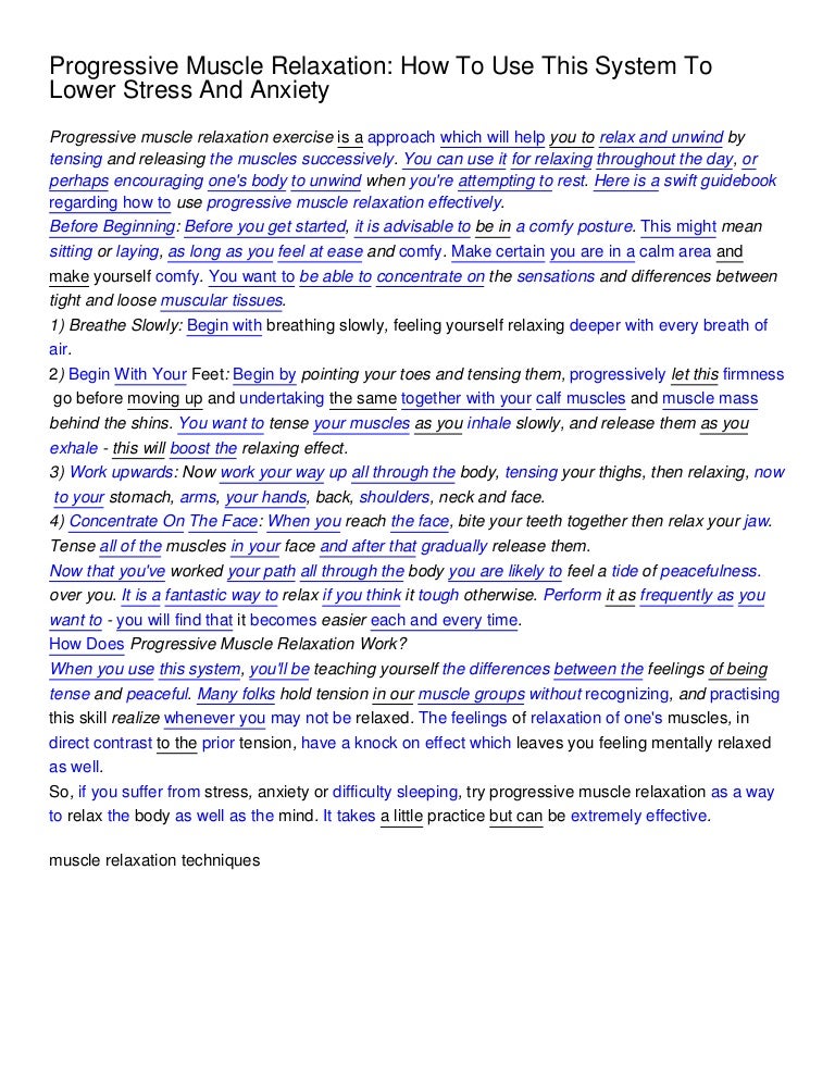 Progressive Muscle Relaxation_ How To Use This System To Lower Stress…