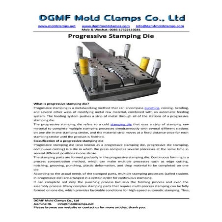 Progressive stamping die
