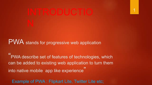 Progressive web application