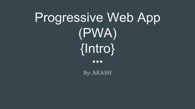 Progressive Web-App (PWA)