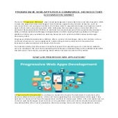 Progressive web apps for e commerce