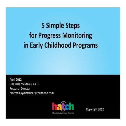 5 Steps for Progress Monitoring by Dr. Dale McManis