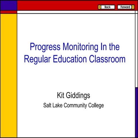 Progress Monitoring in the Classroom:  Easier Thank you Think!