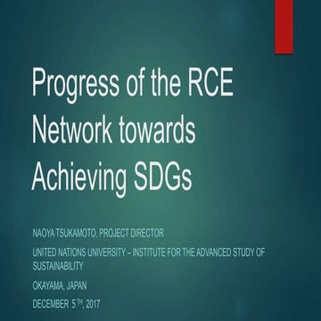 Progress of the RCE Network Towards Achieving SDGs - UNU-IAS