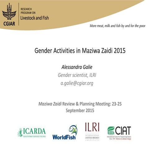 Gender activities in Maziwa Zaidi