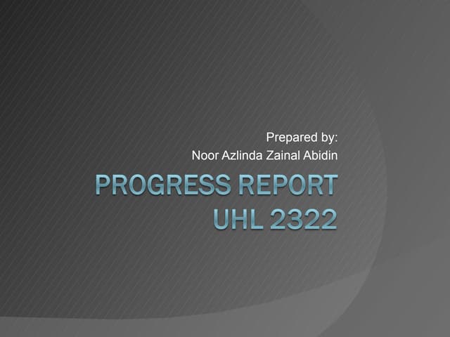 Progress report