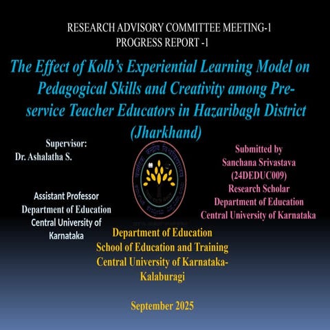 PROGRESS REPORT during my phd tenureand basic achievements