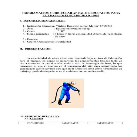 Progrmacion curricular anual de educacion para el trabajo