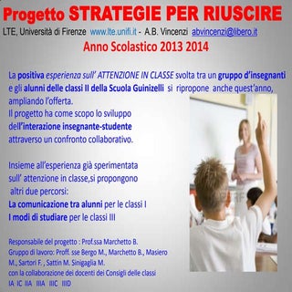 Progetto STRATEGIE PER RIUSCIRE A.S...