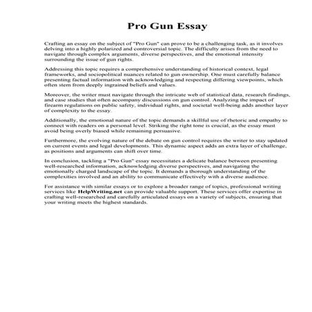 Pro Gun Essay. Santa Barbara City College