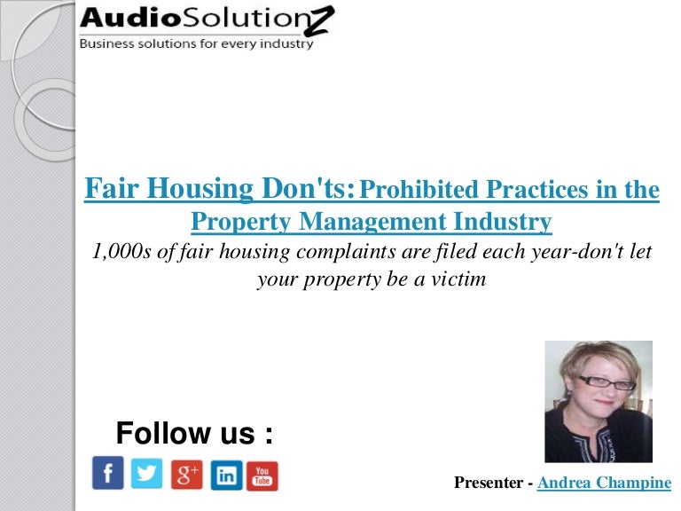 Fair Housing Don'ts Prohibited Practices in the Property Management