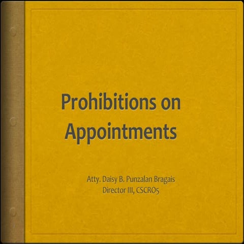 Prohibitions on Appointments in the Civil Service