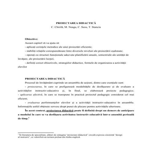 Model de planificarede unitate de invatare, proiect | DOC