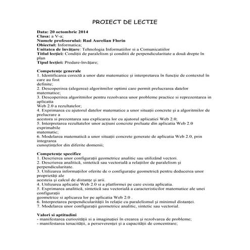 Proiect lectie