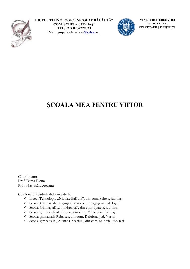 Proiect ?coala mea pentru viitor