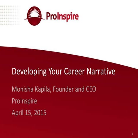 ProInspire- Developing Your Career Narrative