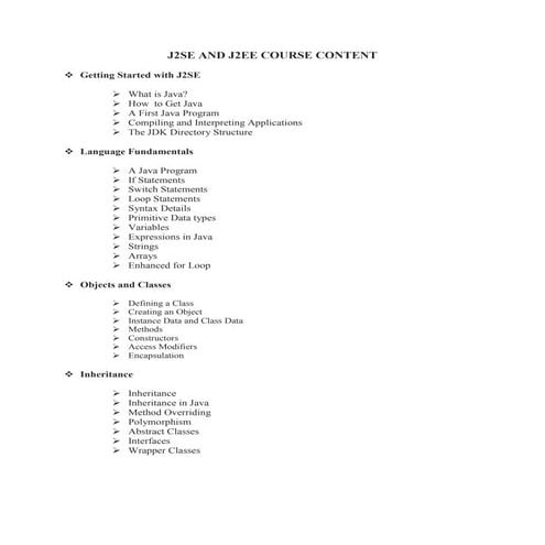 Java Online Training | PDF image.