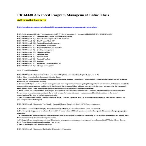 Proj430 advanced program management entire class
