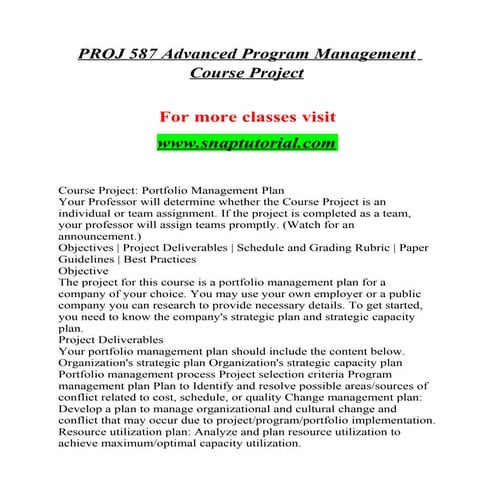 Proj 587 Massive Success / snaptutorial.com