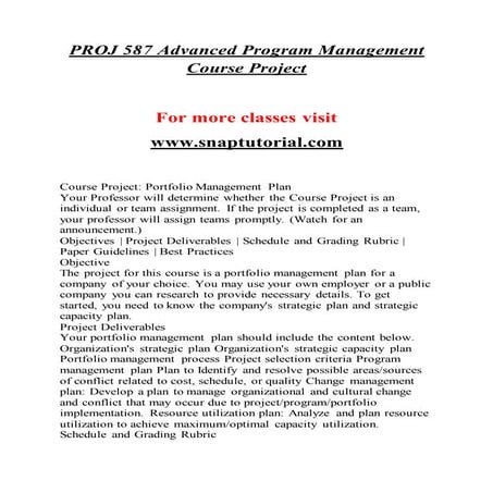 PROJ 587 Exceptional Education / snaptutorial.com 