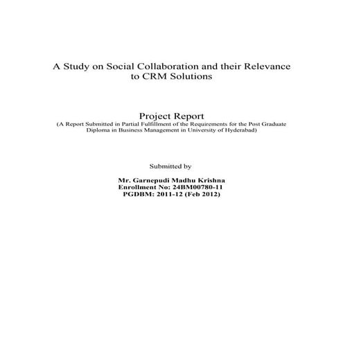 Social Collaboration for CRM