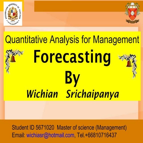 Project for Quantitative Analysis by Wichian