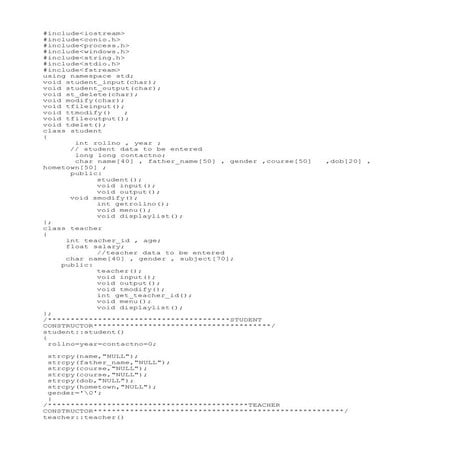 Student teacher database management