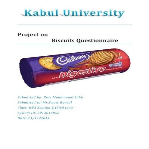 Project/Questionnaire  on  Biscuits 