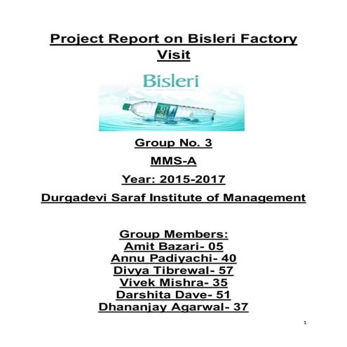 Bisleri Visit Project.doc