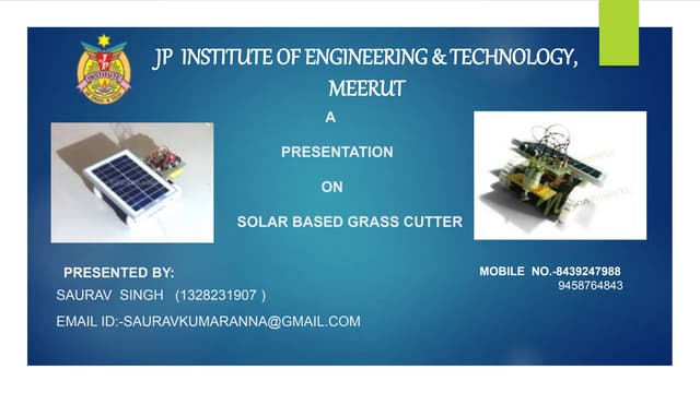 SOLAR BASED GRASS CUTTER