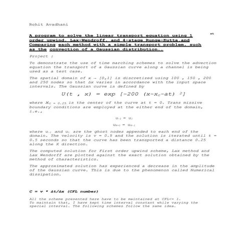 Project on CFD using MATLAB