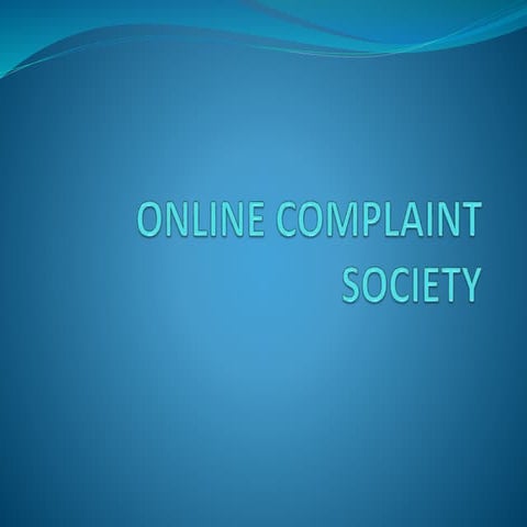 Online Complaint of Society