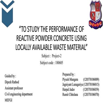 Reactive Powder Concrete