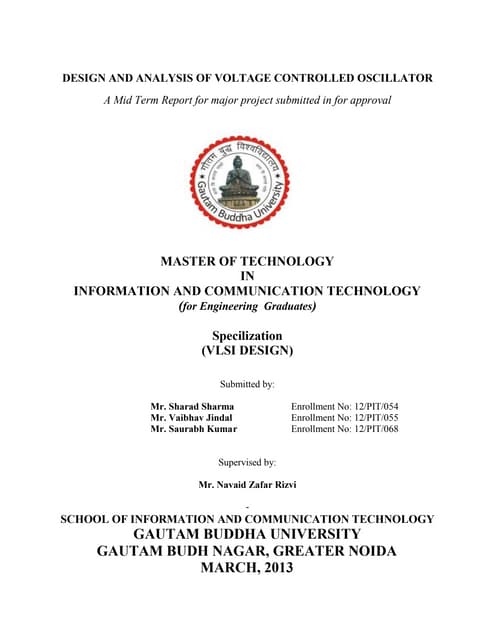 Project report of designing VCO