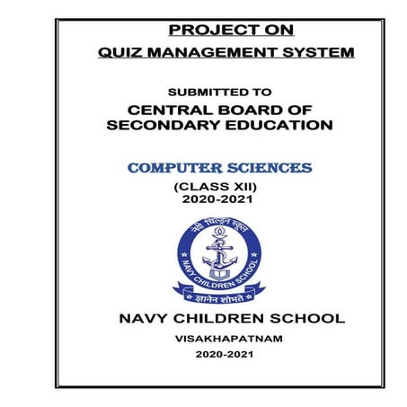 Computer Science investigatory project for class XII