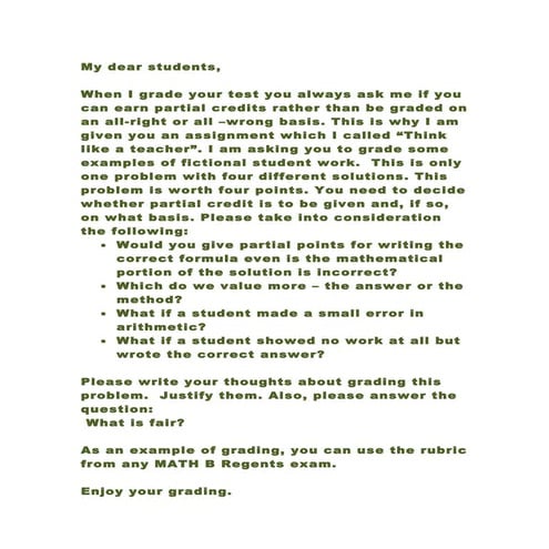 Think like a teacher