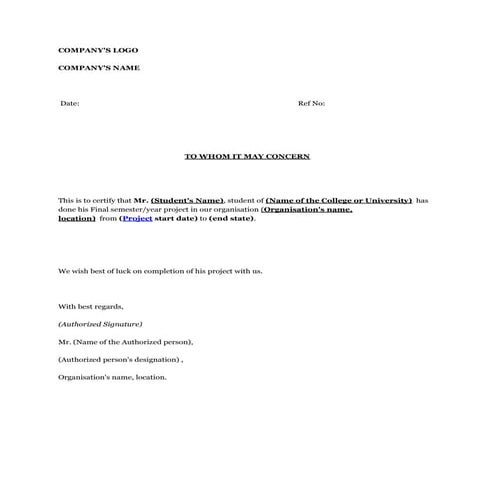 Project confiration-letter-sample