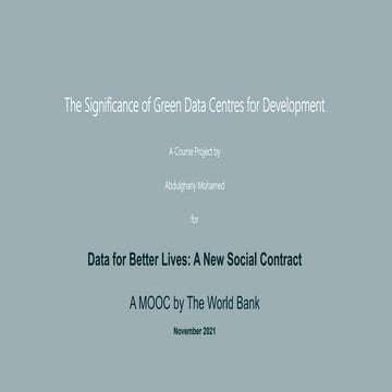 The Significance of Green Data Centres for Development