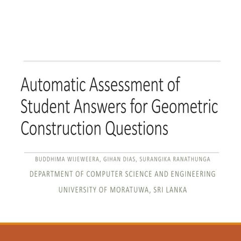 Automatic Assessment of Student Answers for Geometric Construction Questions
